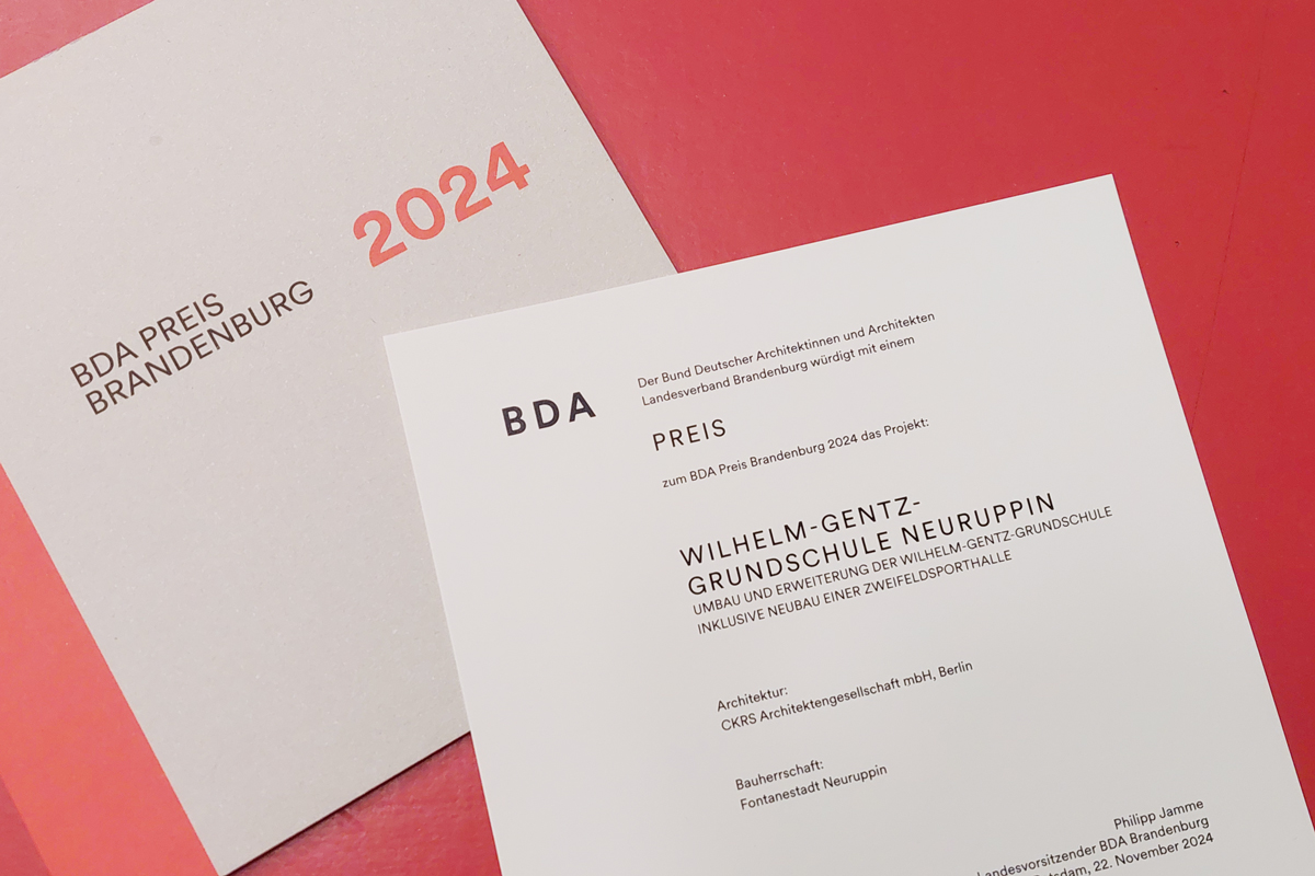 BDA Preis Brandenburg 2024 für die Wilhelm-Gentz-Grundschule Neuruppin